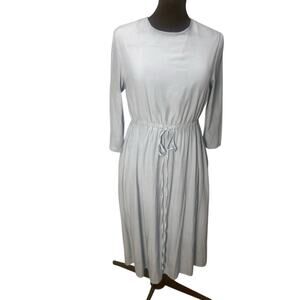 Dainty Jewells Blue Gray Women’s Clinch Tie Waist Modest Dress Size Medium